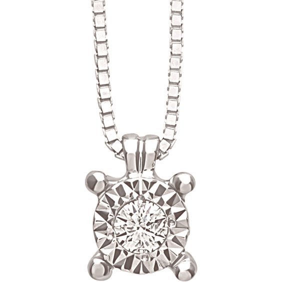 Collana Bliss Donna Rugiada in Oro bianco Diamante 0.03 Ct 20069878 - 20069878